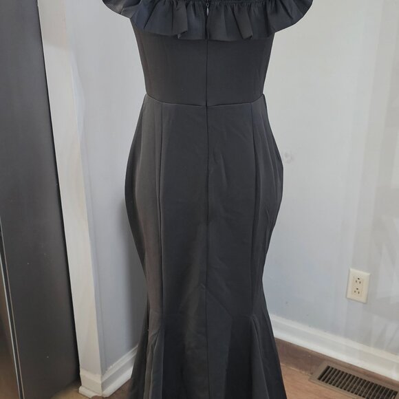 Floor-Length Off Shoulder Ruffles, Mermaid Bodycon Party Evenin - Picture 7 of 8
